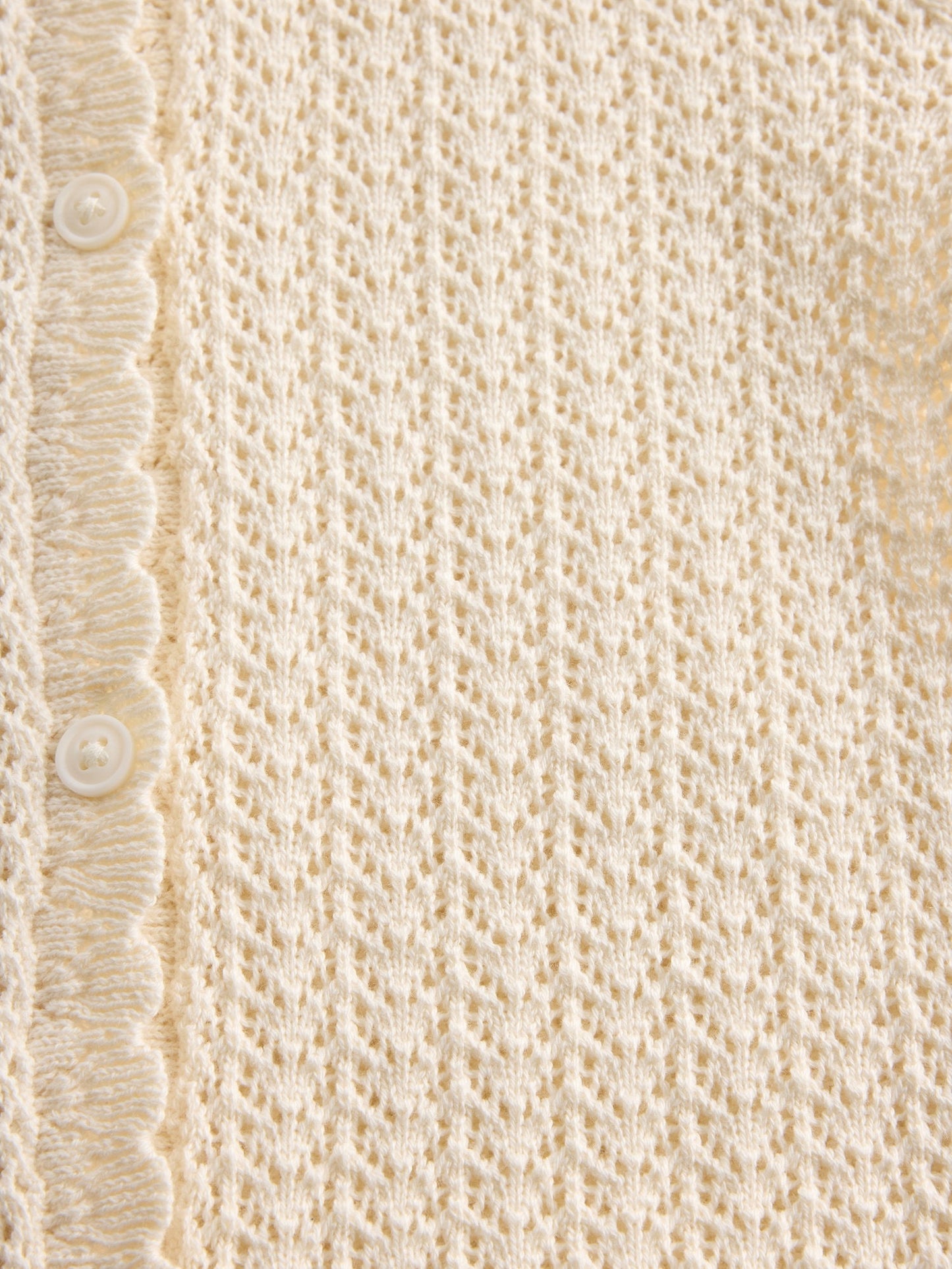 Kırık Beyaz Crochet Hırka