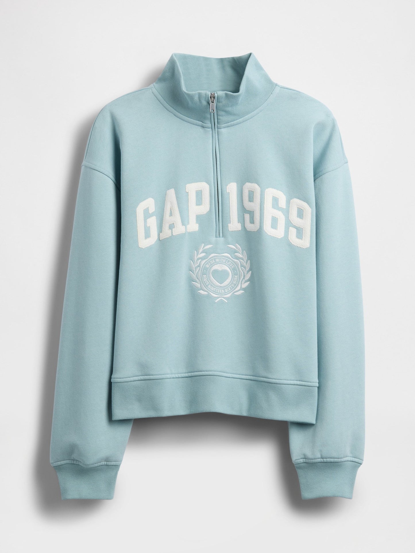 Açık Mavi Vintagesoft 1969 Logo Yarım Fermuarlı Sweatshirt