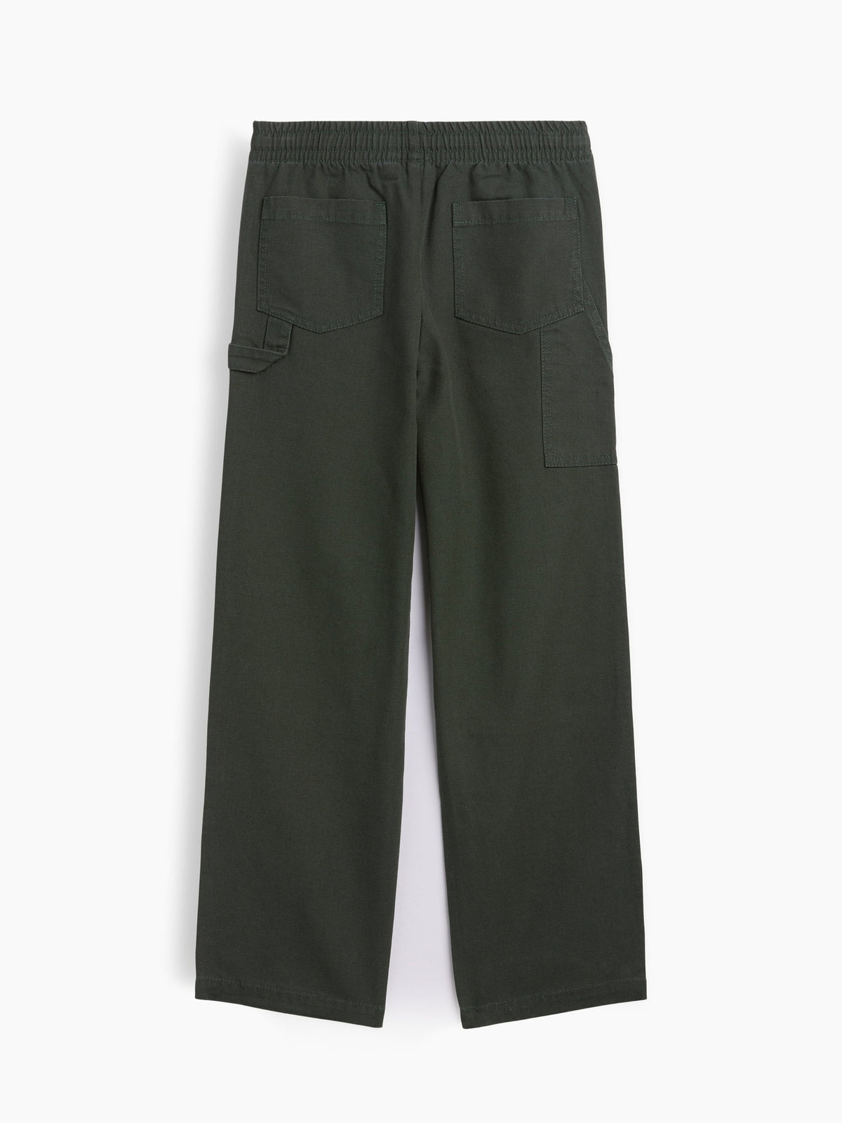 Koyu Yeşil Relaxed Pull-on Kanvas Carpenter Pantolon
