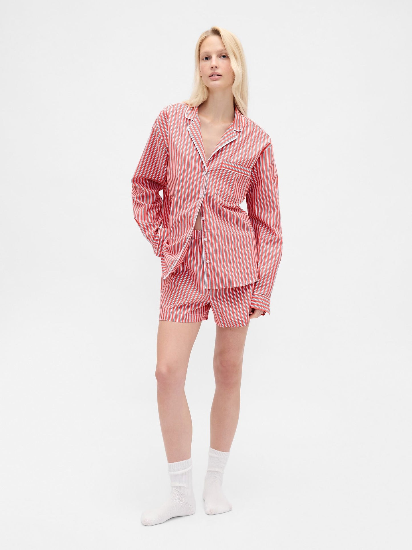 Kırmızı Poplin Pijama Boxer Şort