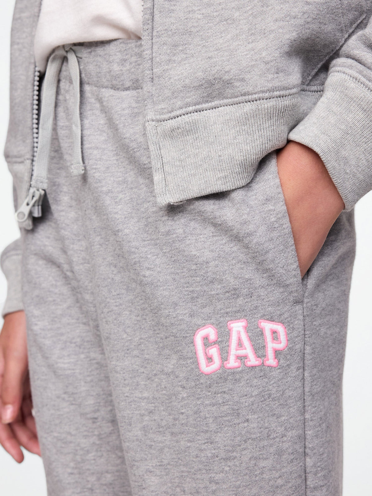 Gri Gap Logo Relaxed Havlu Kumaş Jogger Eşofman Altı