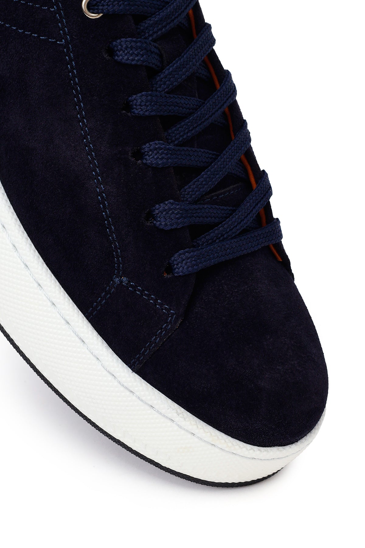 Erkek Lacivert Bağcıklı Süet Deri Sneaker