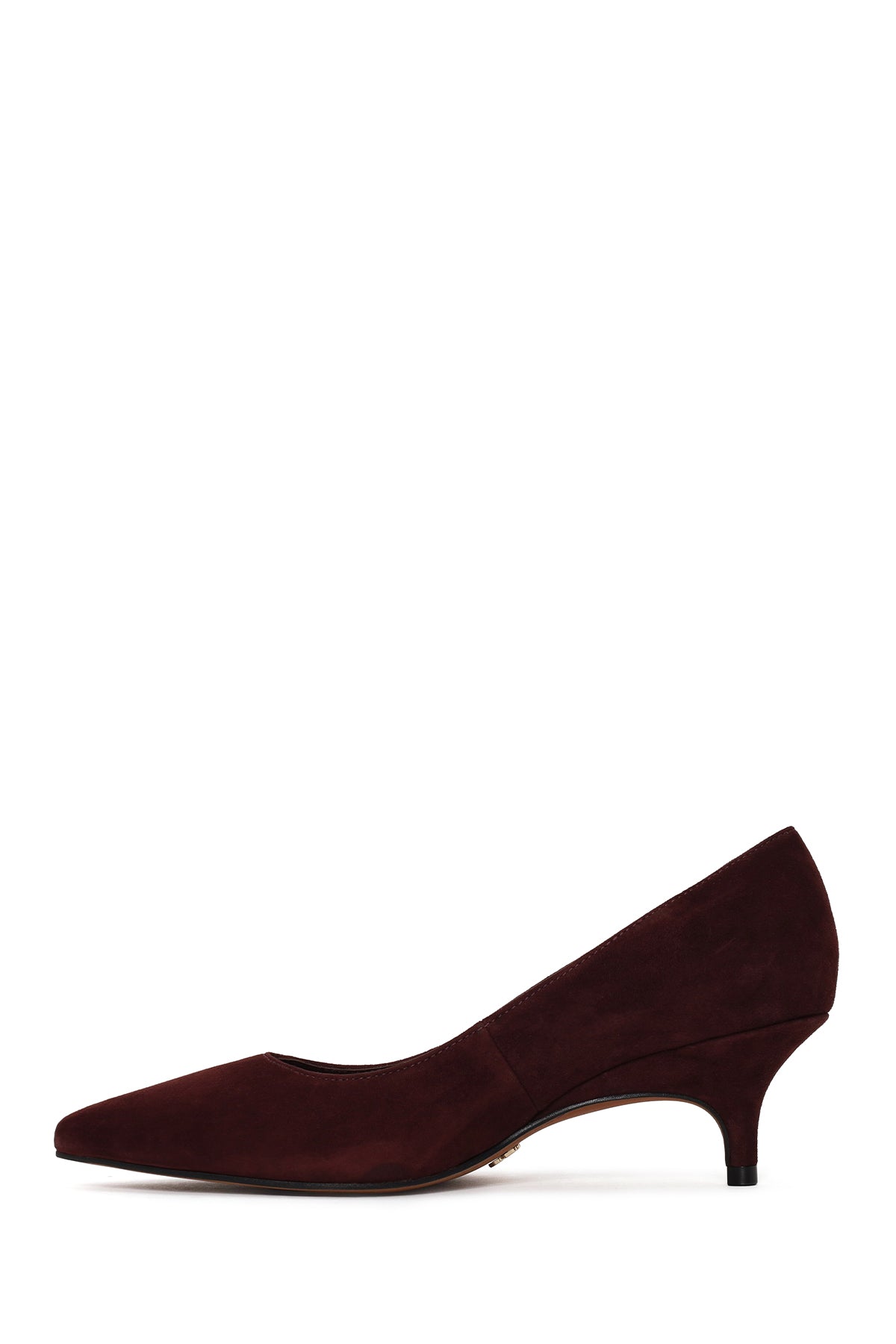 Kadın Bordo Kısa Ince Topuklu Süet Deri Stiletto