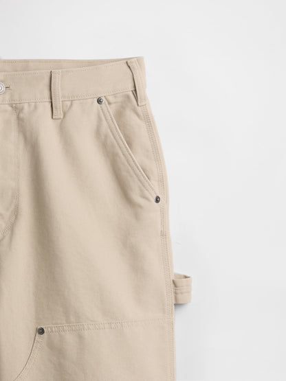 Bej '90s Loose Kanvas Double-knee Carpenter Pantolon