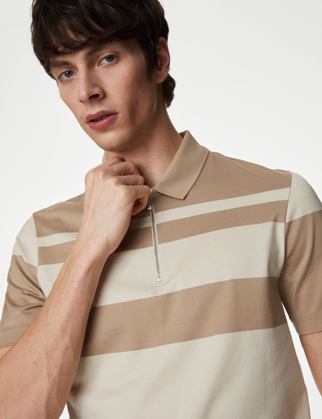Saf Pamuklu Polo Yaka T-shirt