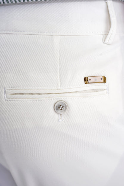 Comfort Fit Rahat Kalıp Yan Cep Pamuklu Dokulu Ekru Pantolon P 1219