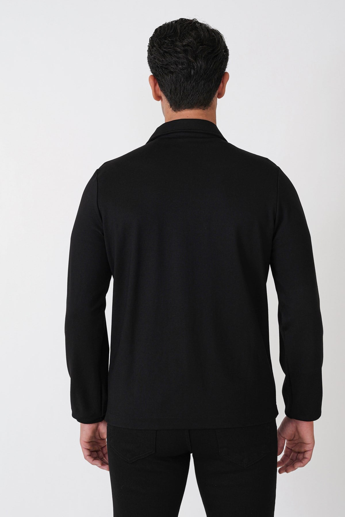 Comfort Fit Yan Cepli Fermuarlı Siyah Mont Mt 185