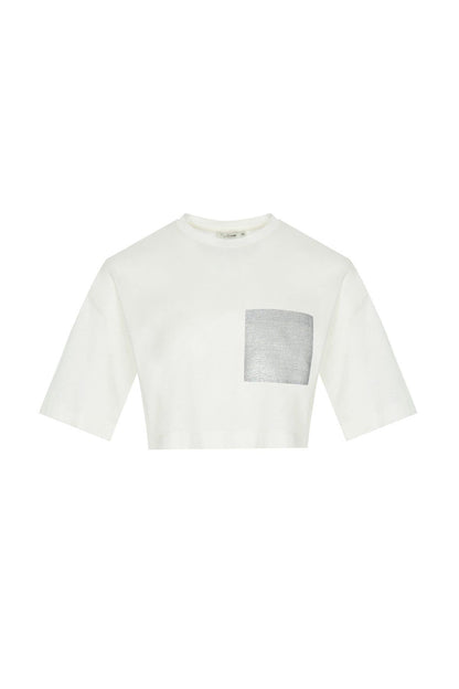 Crop Beyaz Basic T-shirt