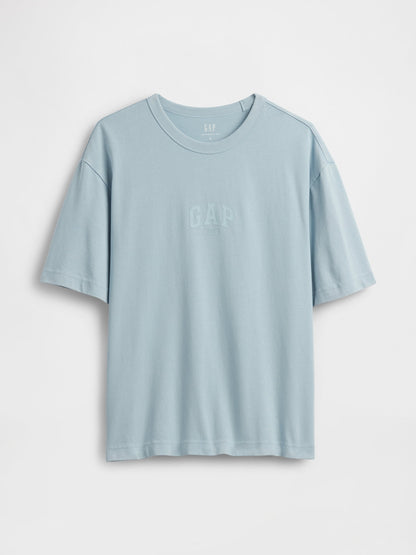 Açık Mavi Heavyweight Relaxed 1969 Logo Crop T-shirt