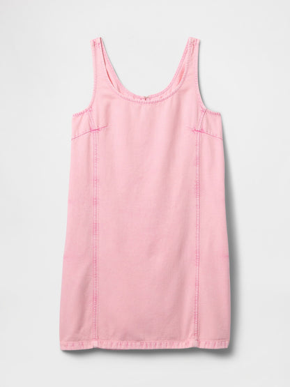 Pembe Ultrasoft Mini Denim Shift Elbise