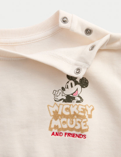 Pamuk Karışımlı Mickey Mouse:trade_mark: Sweatshirt (0-3 Yaş)