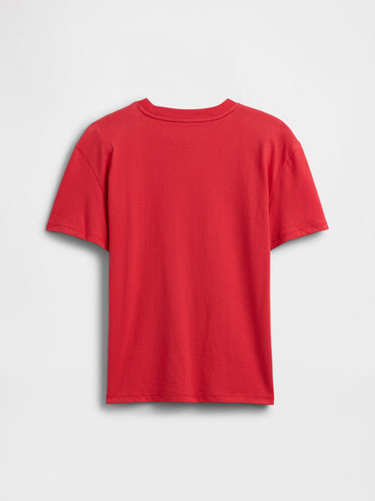 Kırmızı Everyday Soft Relaxed Bisiklet Yaka T-shirt