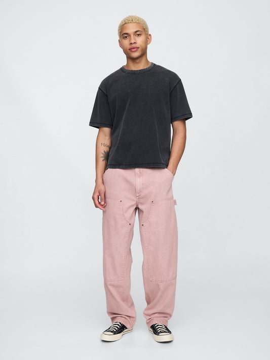 Pembe UltraSoft Double-Knee Carpenter Baggy Jean Pantolon