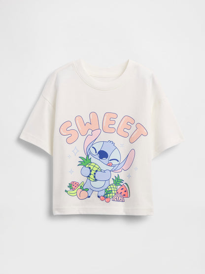 Kırık Beyaz Relaxed Grafikli T-shirt