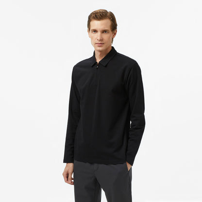 Nautica Erkek Siyah Classic Fit Uzun Kollu Polo Yaka T-shirt