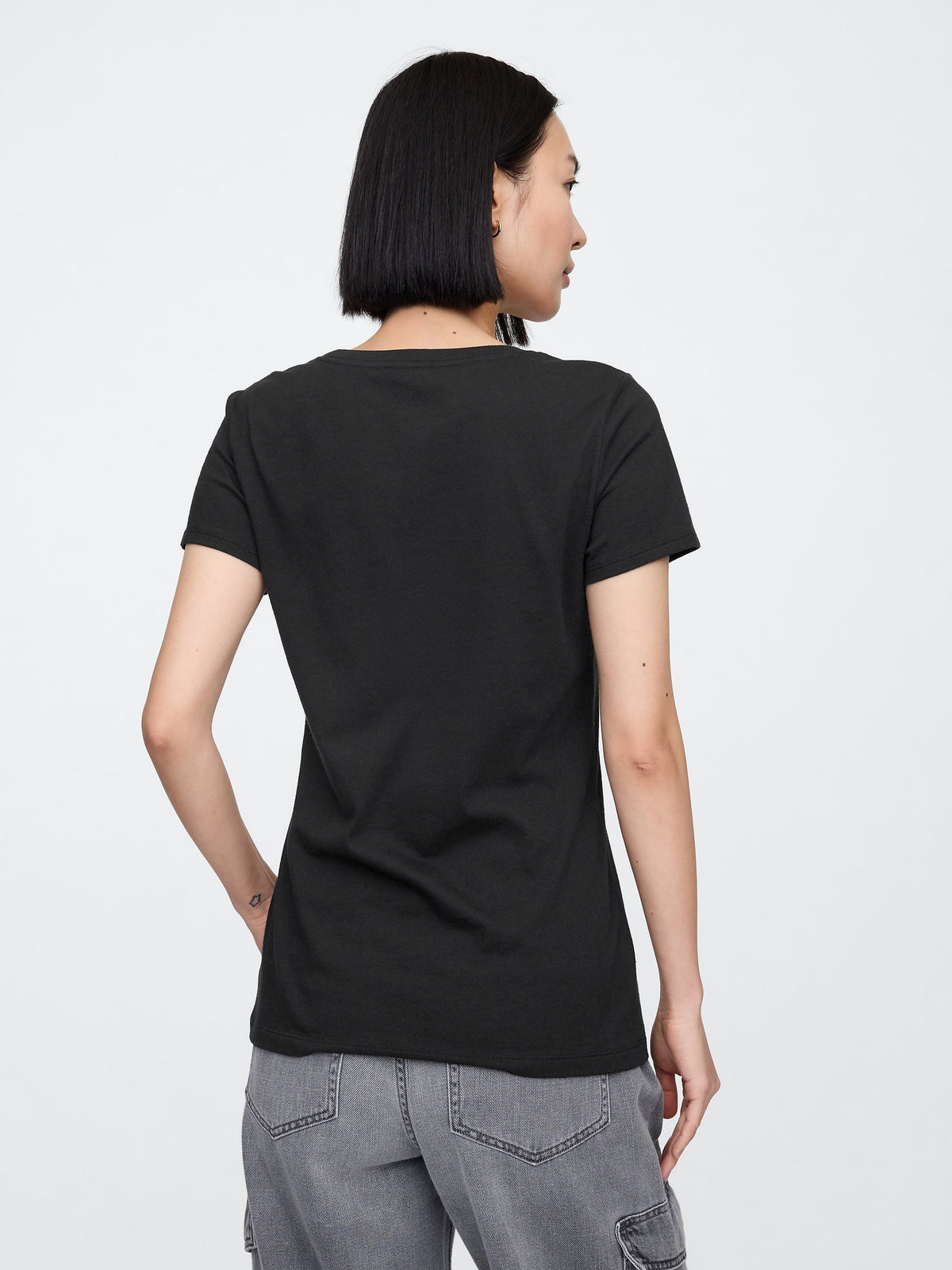 Siyah 2'li Gap Logo Kısa Kollu T-shirt Seti