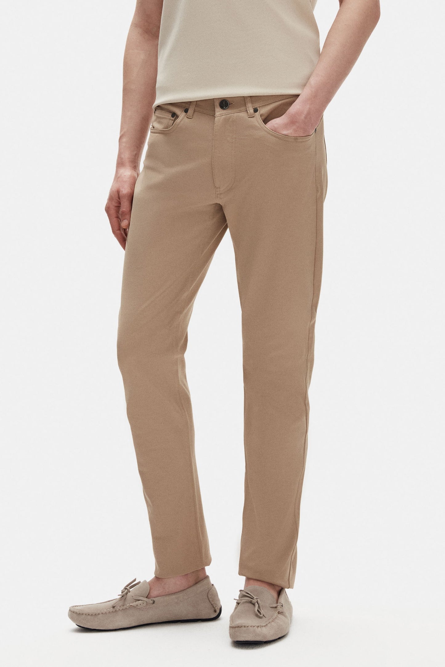 Tween Super Slim Fit Bej Diyagonel Chino Pantolon