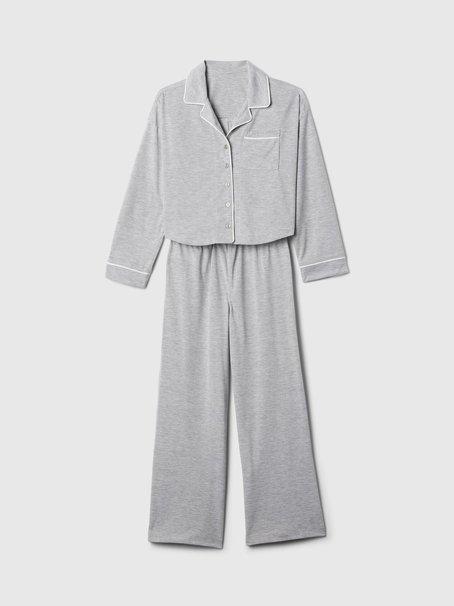 Gri Geri Dönüştürülmüş Çizgili Pijama Takımı