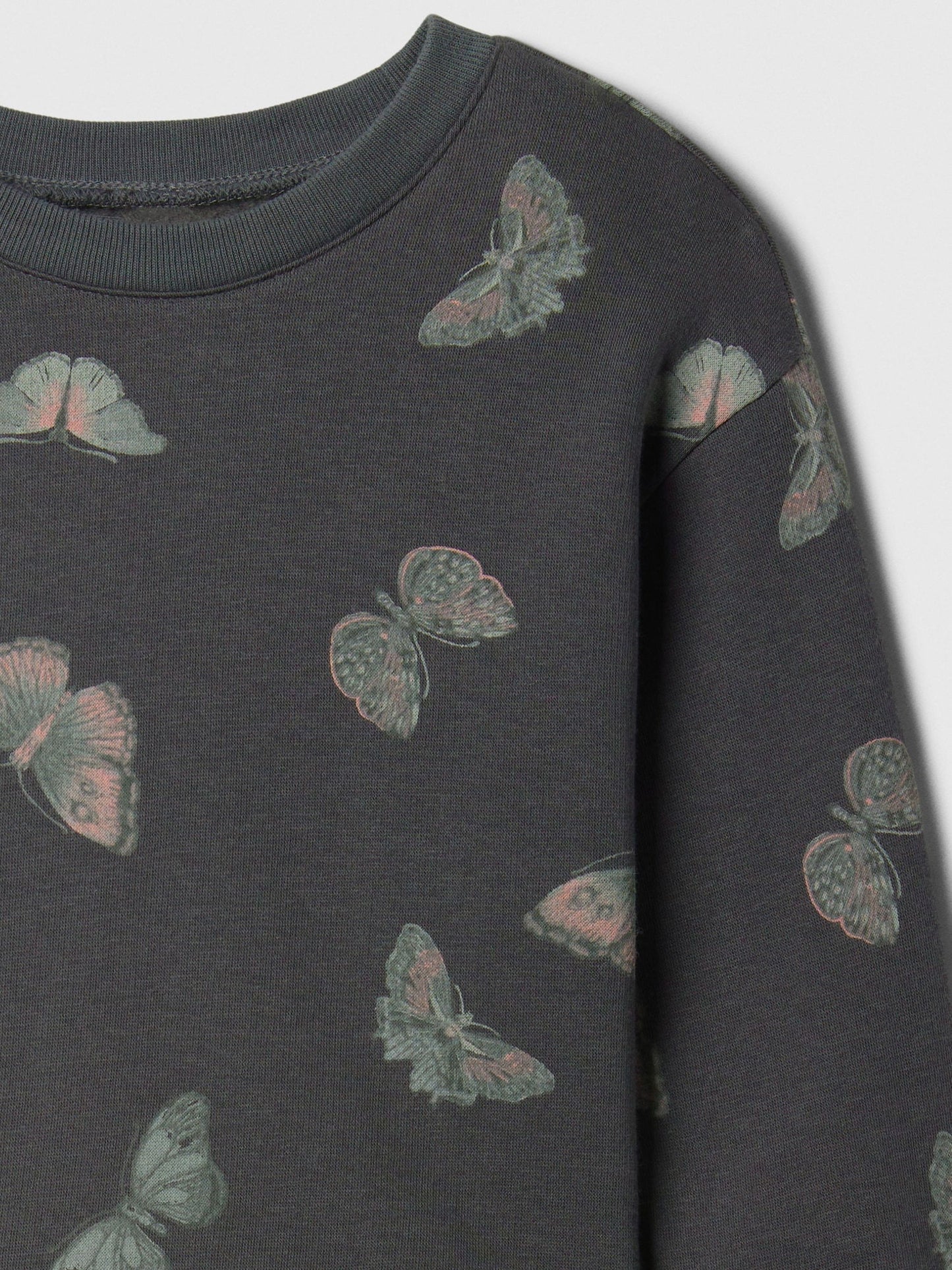 Gri Desenli Fleece Sweatshirt Set