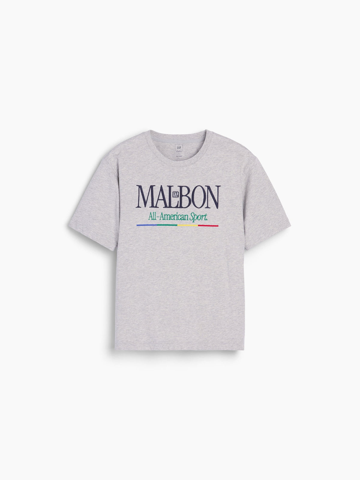 Açık Gri Gap × Malbon Organik Pamuk Logo T-shirt