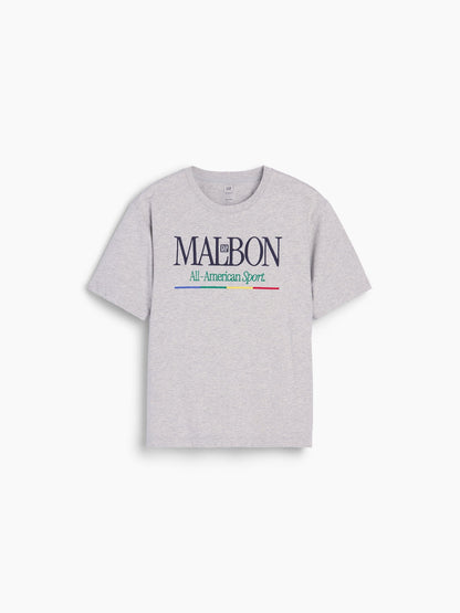 Açık Gri Gap × Malbon Organik Pamuk Logo T-shirt