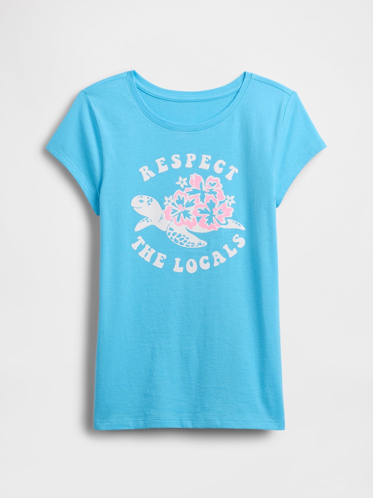 Açık Mavi Grafik Baskılı T-shirt