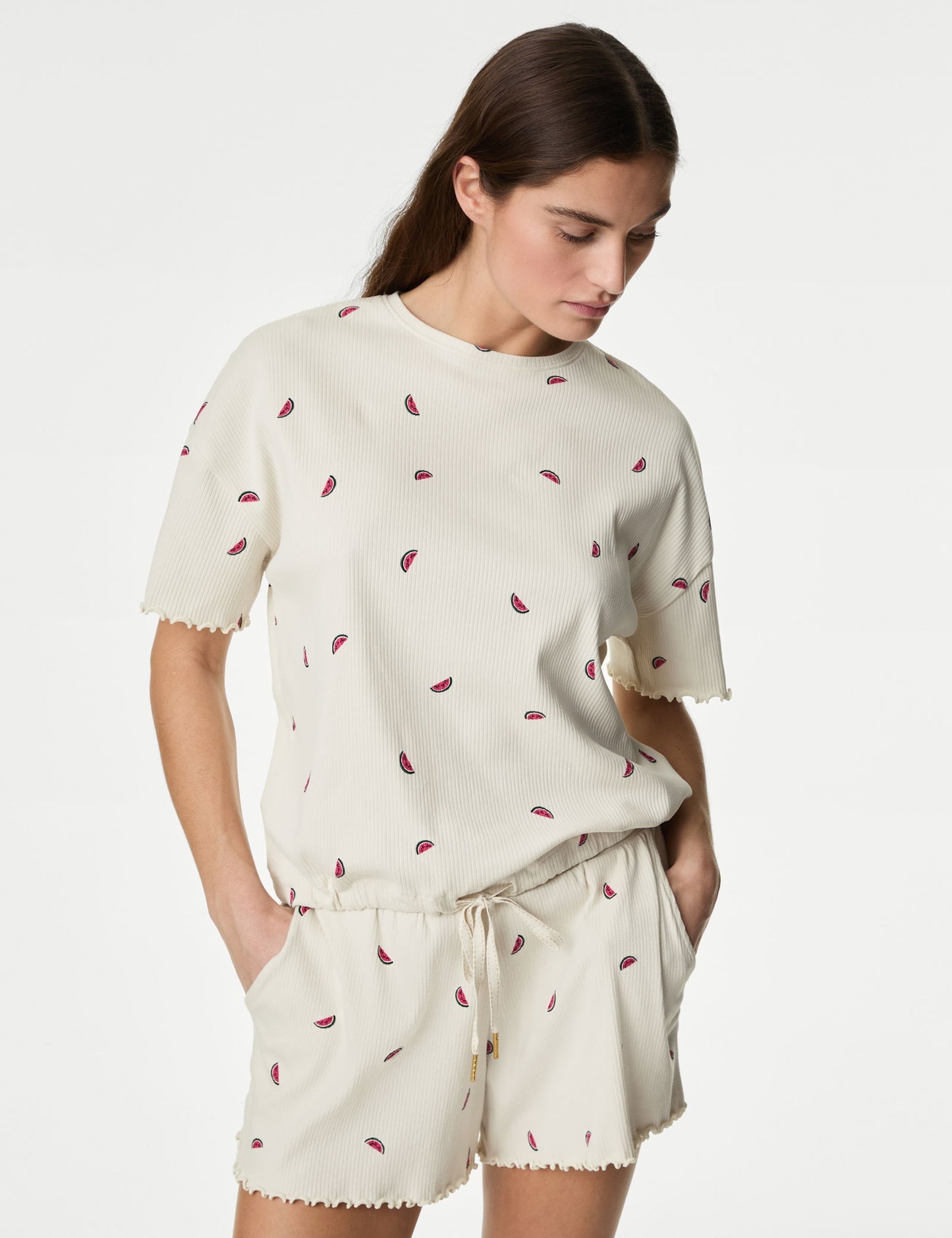 Regular Fit Kısa Kollu Pijama Üstü