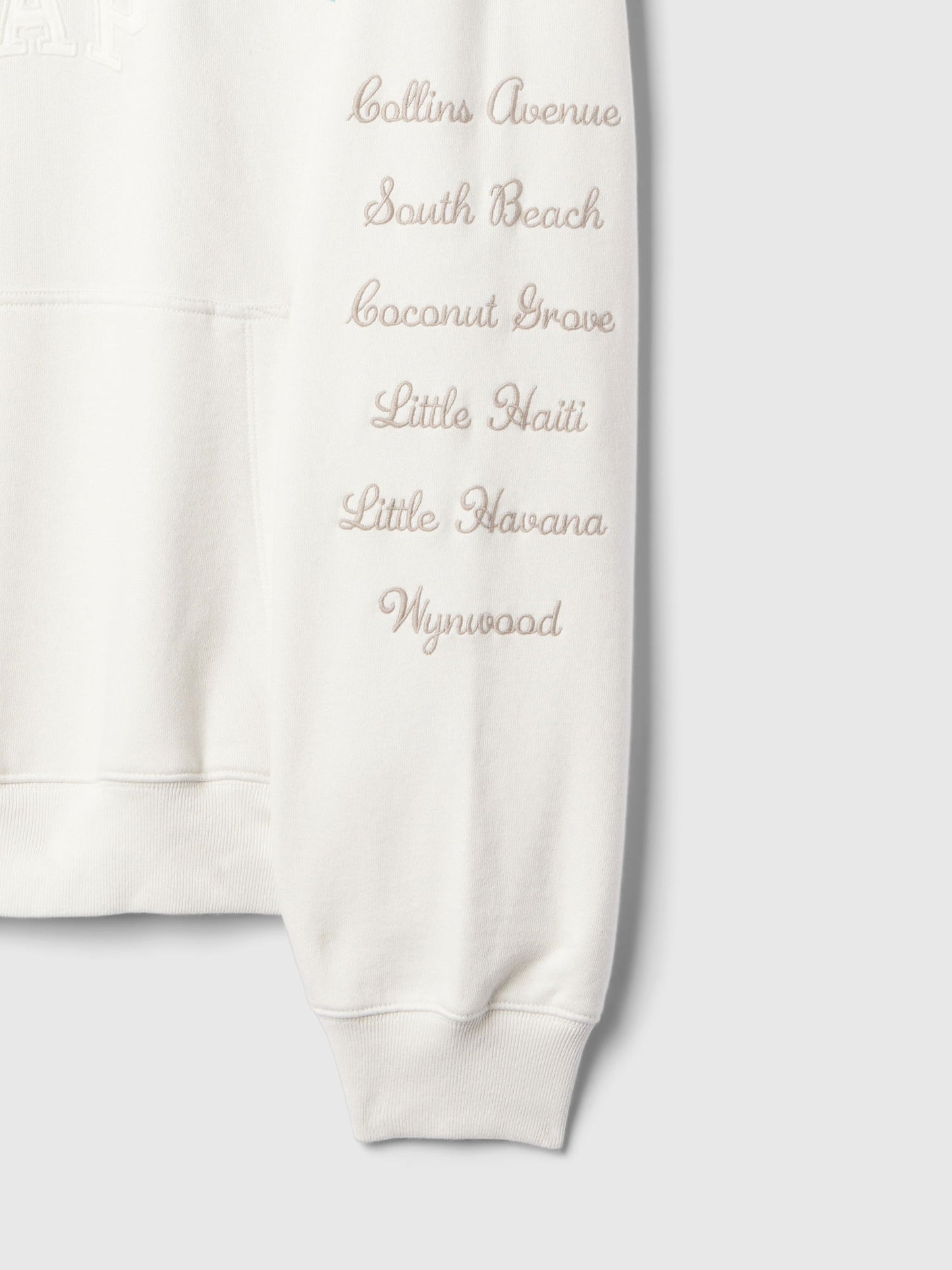 Kırık Beyaz Gap Logo Miami City Grafikli Sweatshirt