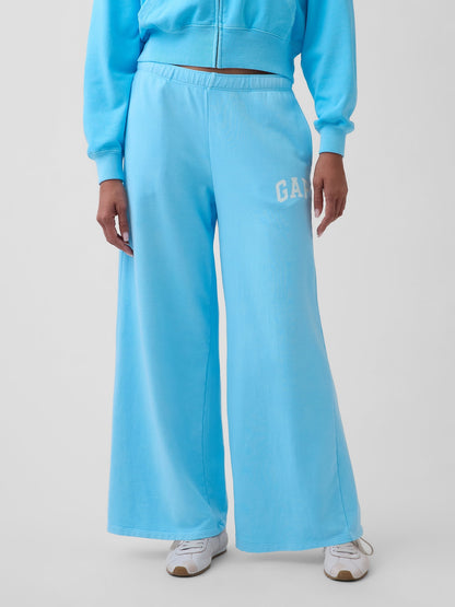 Açık Mavi Gap Logo Fransız Havlu Kumaş Wide-leg Jogger Eşofman Altı