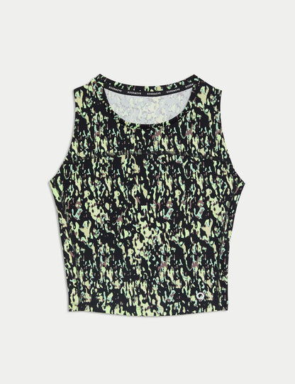 Fitted Fit Desenli Crop Sporcu Üstü