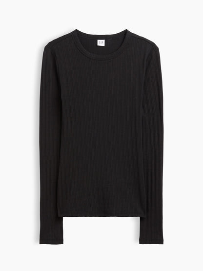 Siyah Essential Fitiili Pointelle T-shirt
