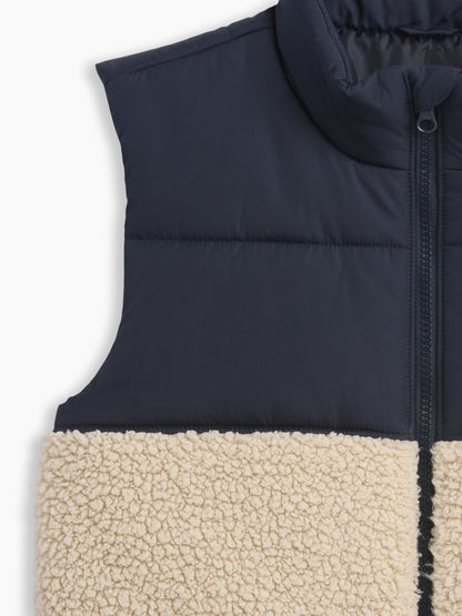 Lacivert Relaxed Sherpa Şişme Puffer Yelek