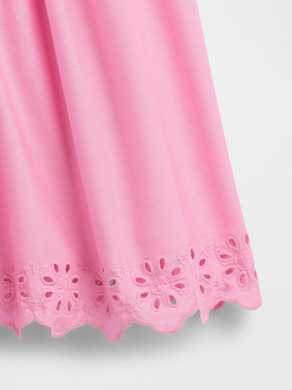 Pembe Kids Eyelet Volan Elbise