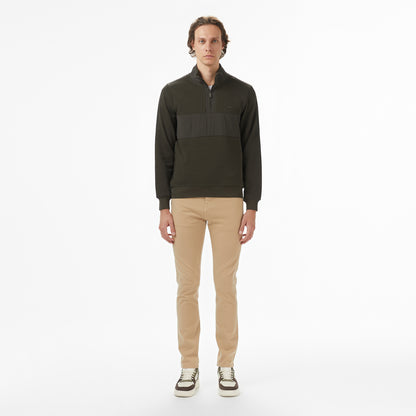 Lacoste Erkek Classic Fit Yarım Fermuarlı Haki Sweatshirt