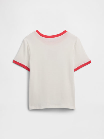 Beyaz Disney Minnie Mouse Ringer T-shirt