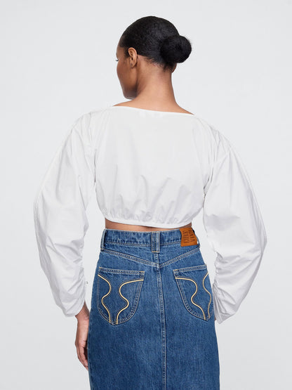 Beyaz Gap × Cult Gaia Crop Bluz