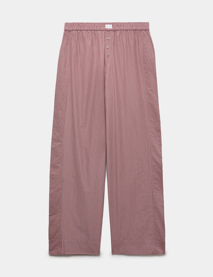 Pamuklu Poplin Çizgili Pijama Altı