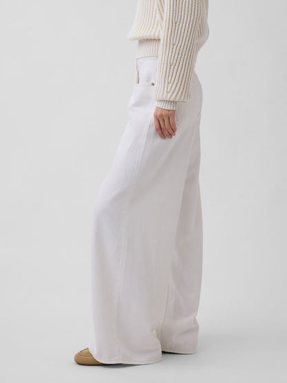 Beyaz Low Rise Ultrasoft Extra Baggy Jean Pantolon