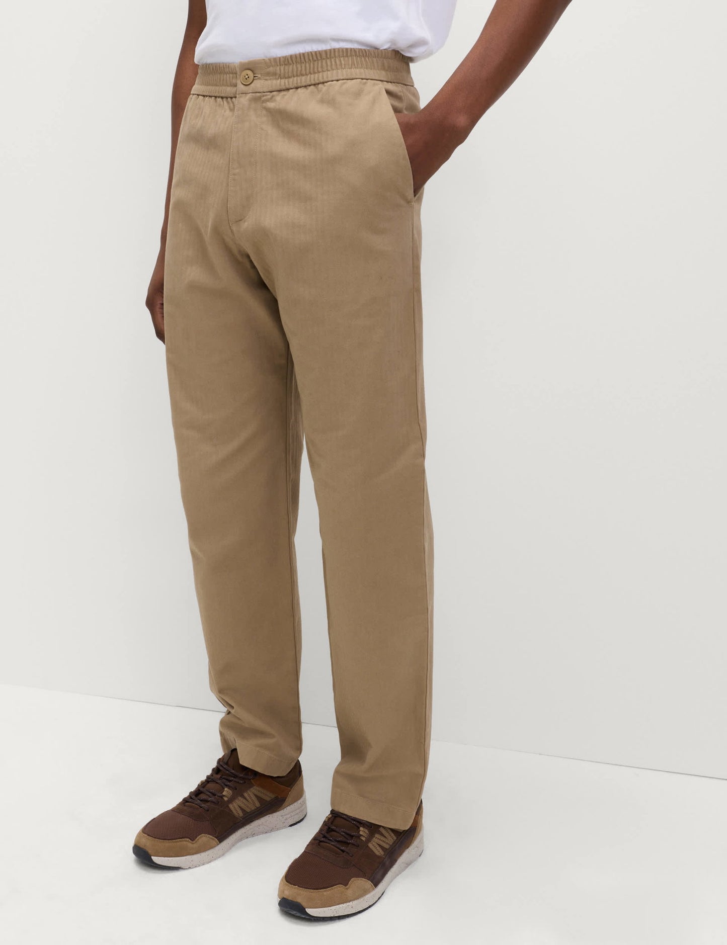 Pure Cotton Herringbone Pantolon
