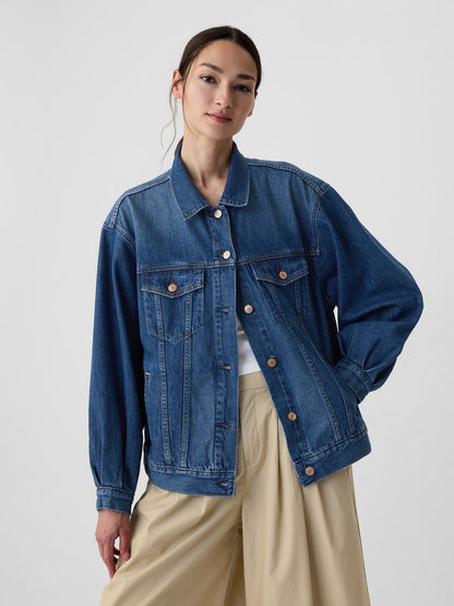 Koyu Mavi Gap Logo × Dôen Oversized Ikonik Denim Ceket
