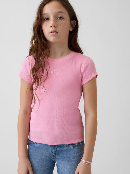 Pembe Arch Logo Rib T-shirt