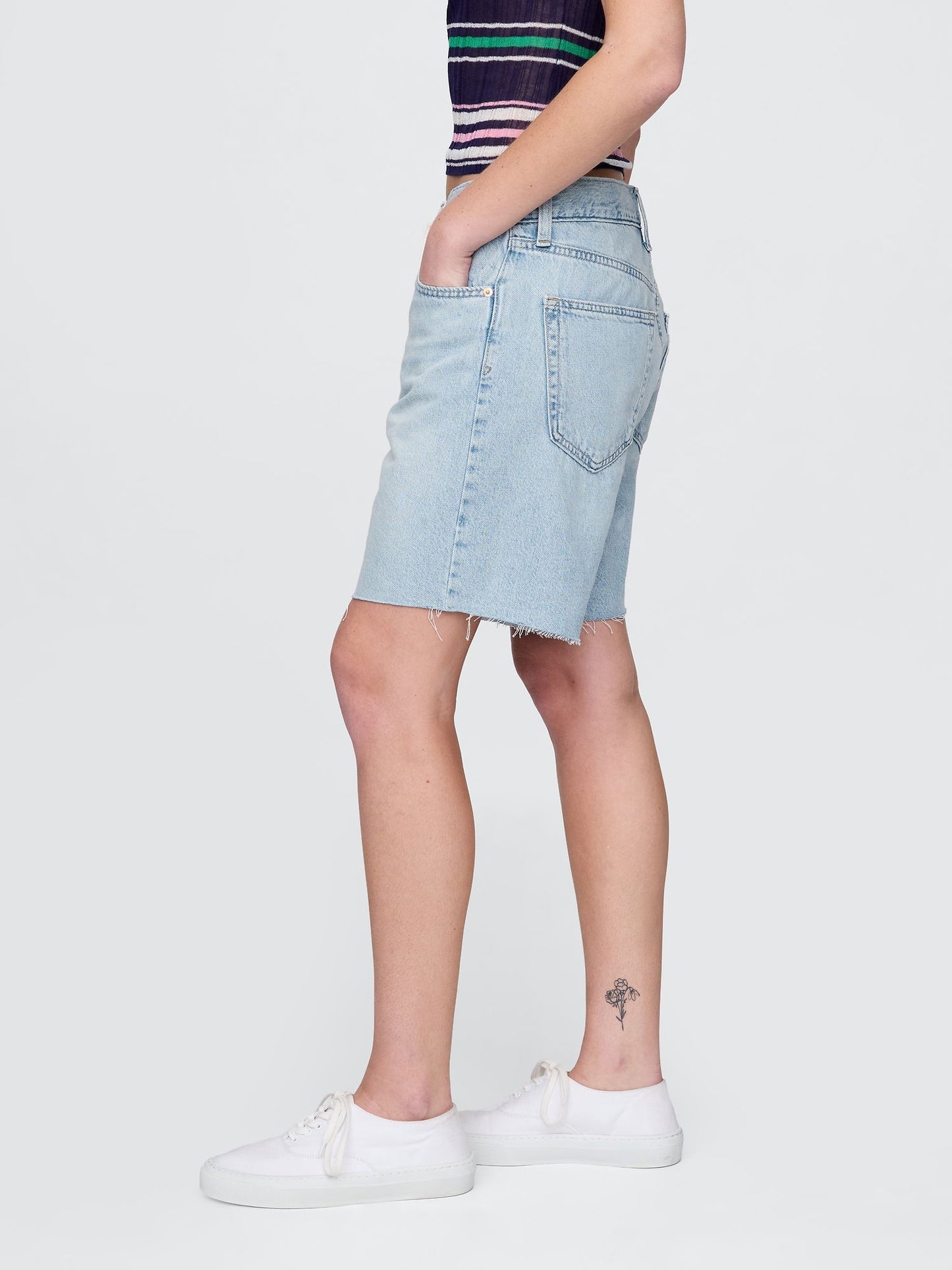 Denim Mavi 8 Mid Rise '90s Loose Denim Bermuda Şortlar