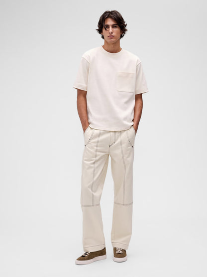 Krem Gapstudio Extra Heavyweight Cepli T-shirt