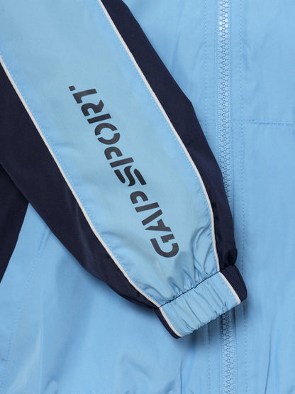 Açık Mavi Relaxed Colorblock Rüzgarlık