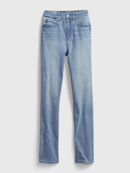 Açık Mavi High Rise Washwell™ Classic Straight Jean Pantolon