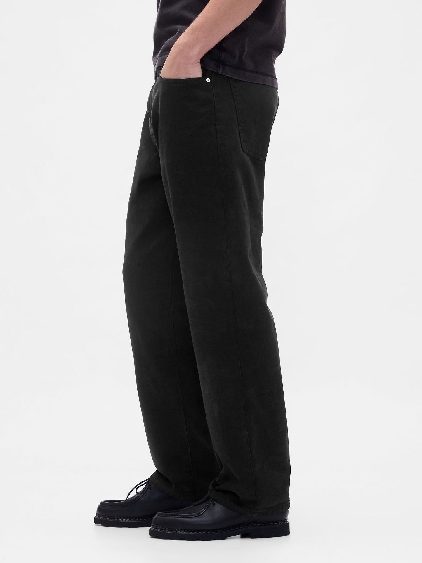 Siyah Relaxed Straight Jean Pantolon