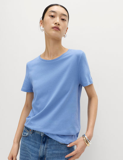 Saf Pamuklu Yuvarlak Yaka T-shirt