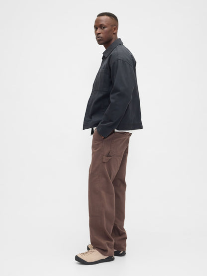 Kahverengi Relaxed Fit Utility Jean Pantolon