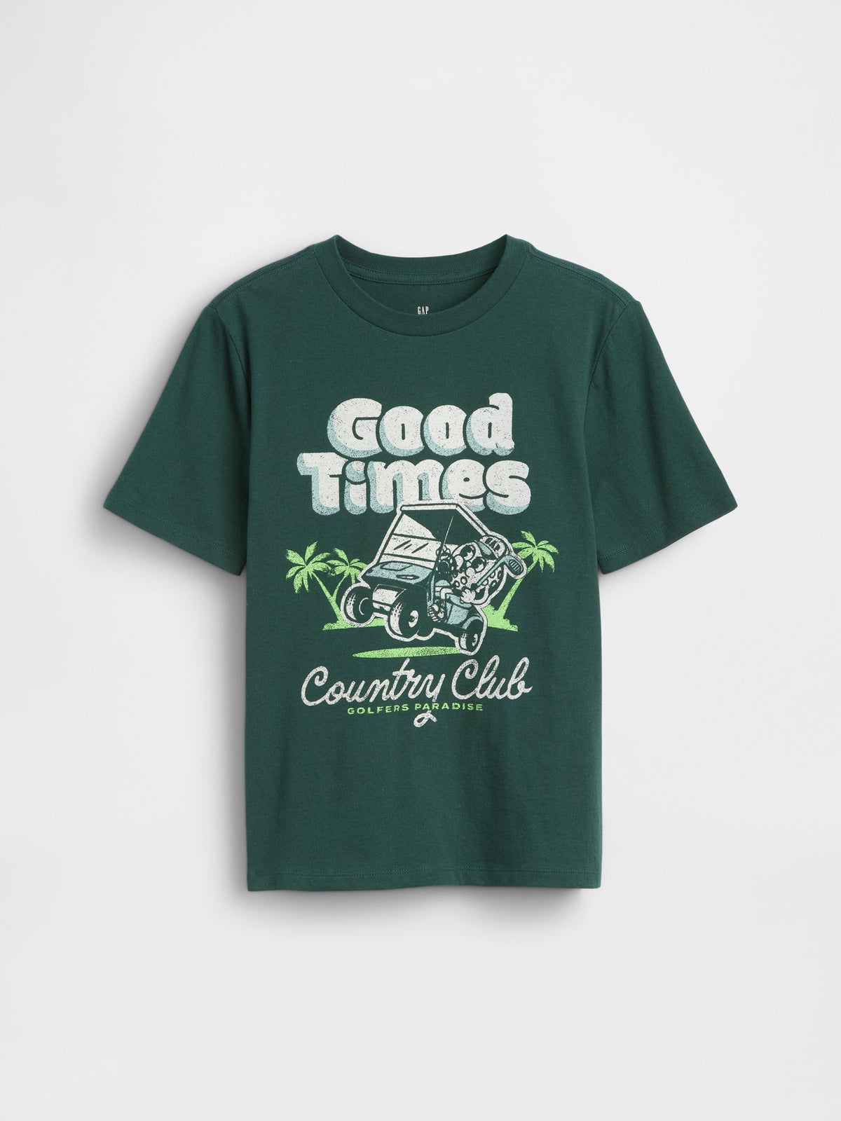 Koyu Yeşil Grafik Baskılı T-shirt