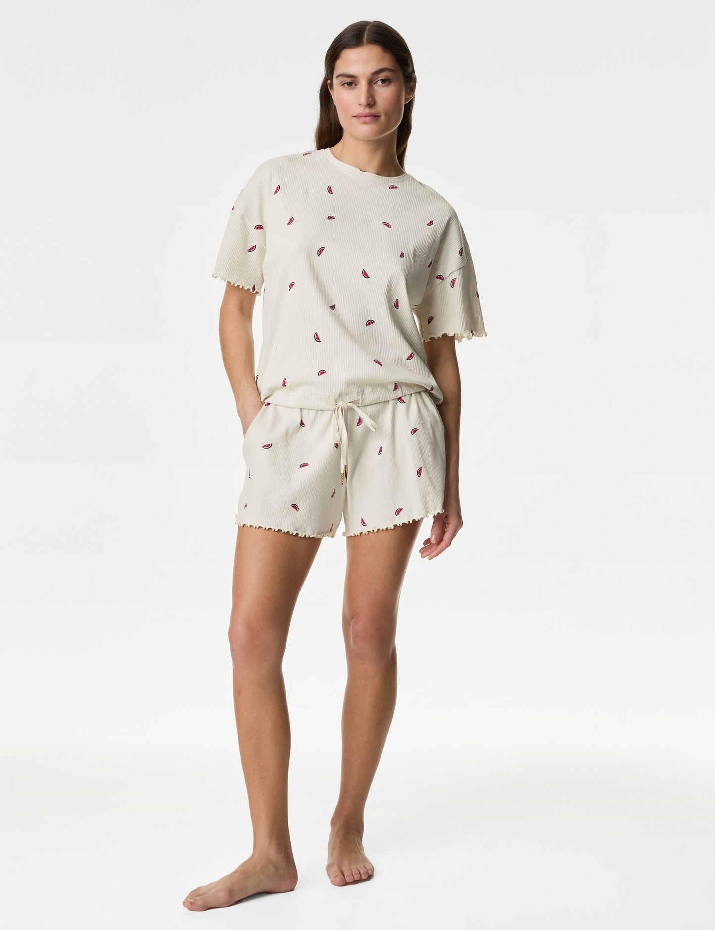 Regular Fit Kısa Kollu Pijama Üstü